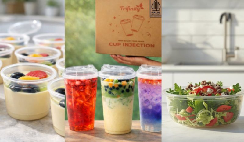 Bikin produk kulinermu makin menggoda! 🍓 Dengan kemasan Trifinity yang jernih maksimal, kesegaran dessert box atau salad buahmu makin terlihat menonjol dan berkelas. ✨